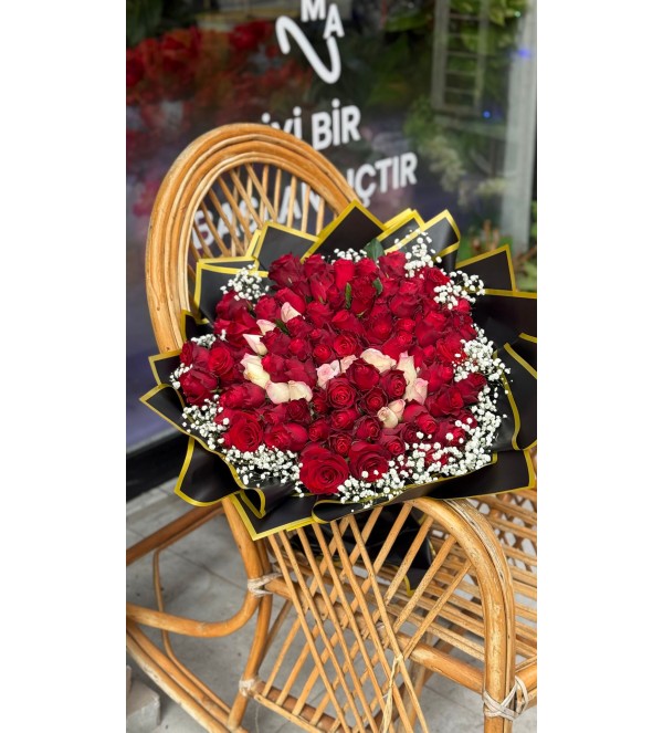 99'li KIRMIZI Gül Buketi
